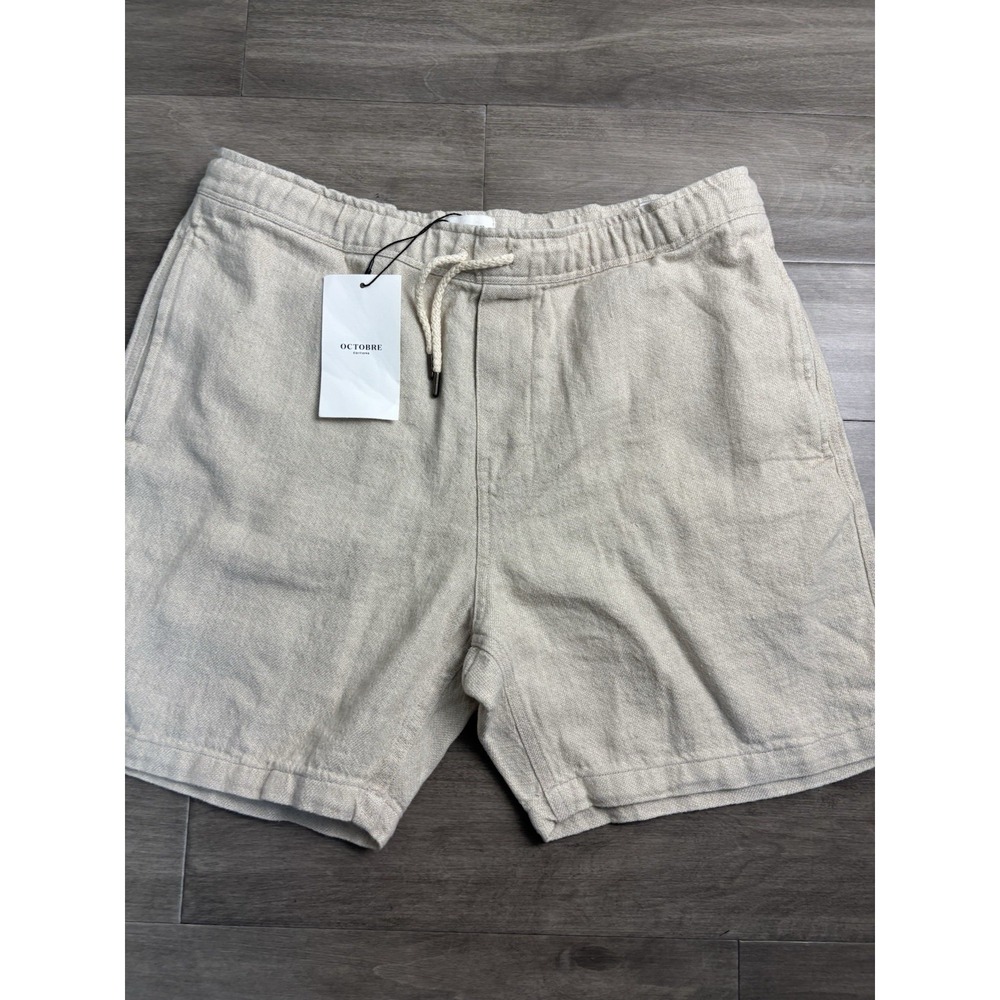 Octobre Éditions Men's Short Priam Naturel Shorts Men's Size 2xl Cotton Beige